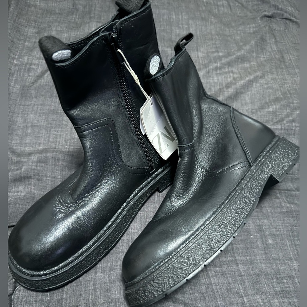 Zara genuine leather boots